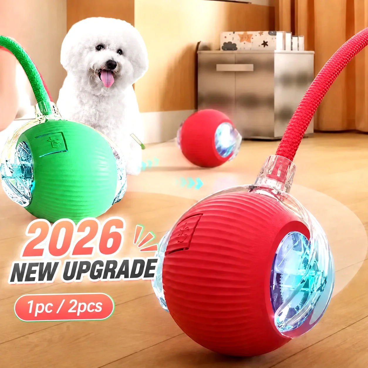 New Dog Interactive Ball Toy,Automatic Rolling Dog Ball Rechargeable,Smart Puppy Interactive Toy,Intelligent Balls Toy for Dogs