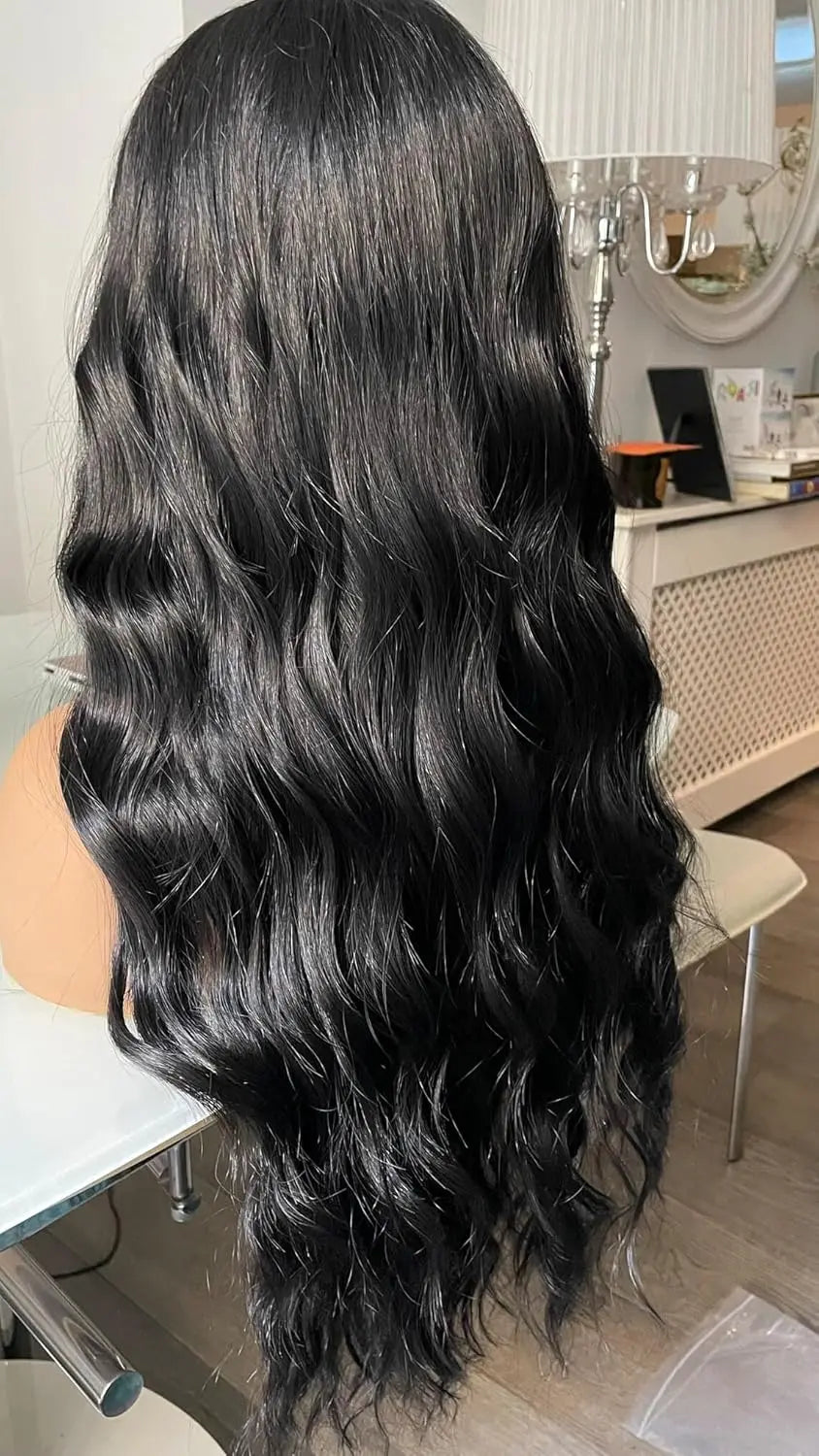 Fashion Big Wave Curly Wig 24 Inch, Heat Friendly Synthetic, Adjustable 21-23in Cap, Perfect for Outfit Matching