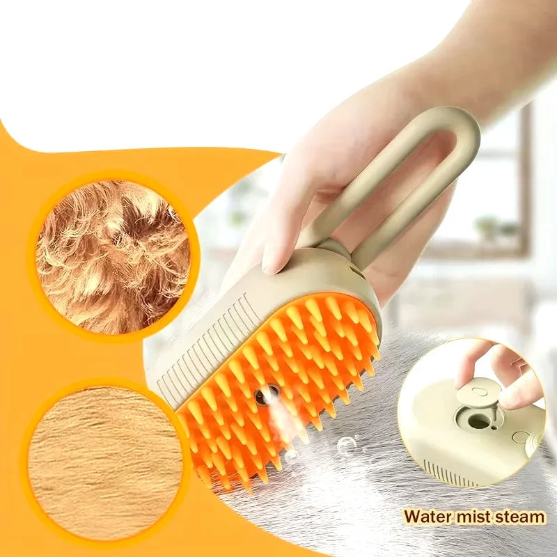 Cat Dog Pet Spray Massage Brush One Button Steam Spray Folding Rotatable Floating Hair Bath Hair Removal Brush Comb#pet cleaning tools