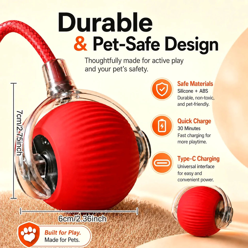 New Dog Interactive Ball Toy,Automatic Rolling Dog Ball Rechargeable,Smart Puppy Interactive Toy,Intelligent Balls Toy for Dogs
