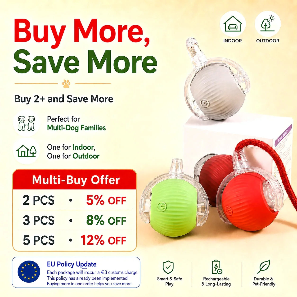 New Dog Interactive Ball Toy,Automatic Rolling Dog Ball Rechargeable,Smart Puppy Interactive Toy,Intelligent Balls Toy for Dogs