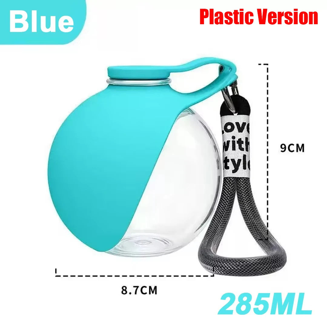 2-in-1 Portable Dog Water Bottle for Small Dogs - Leak-Proof & Compact Dog Travel Water Bottle -Stainless Steel Bottle & Silicon