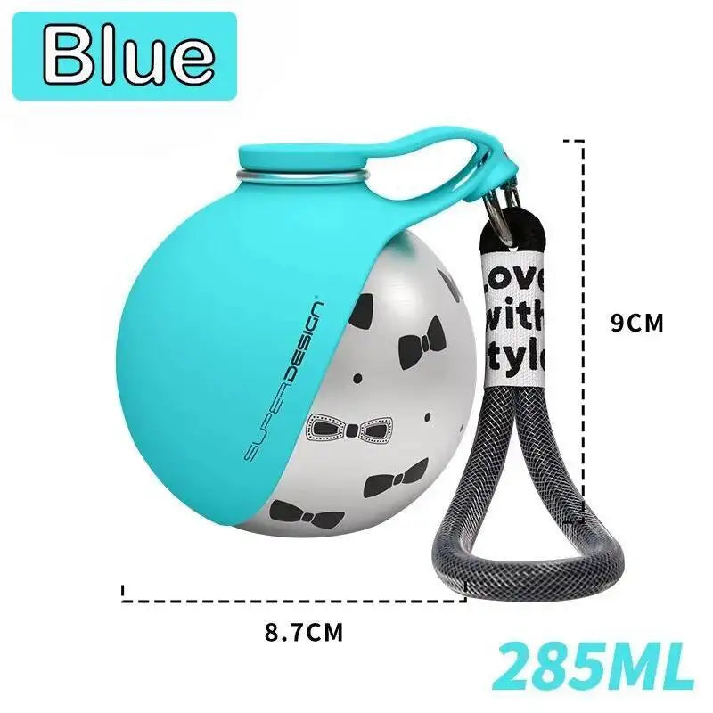 2-in-1 Portable Dog Water Bottle for Small Dogs - Leak-Proof & Compact Dog Travel Water Bottle -Stainless Steel Bottle & Silicon